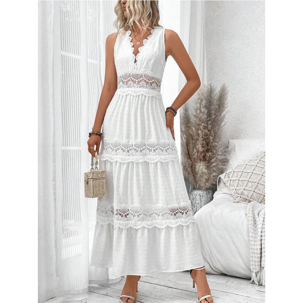 Robe sans manches en dentelle – Élégance intemporelle et féminité assurée