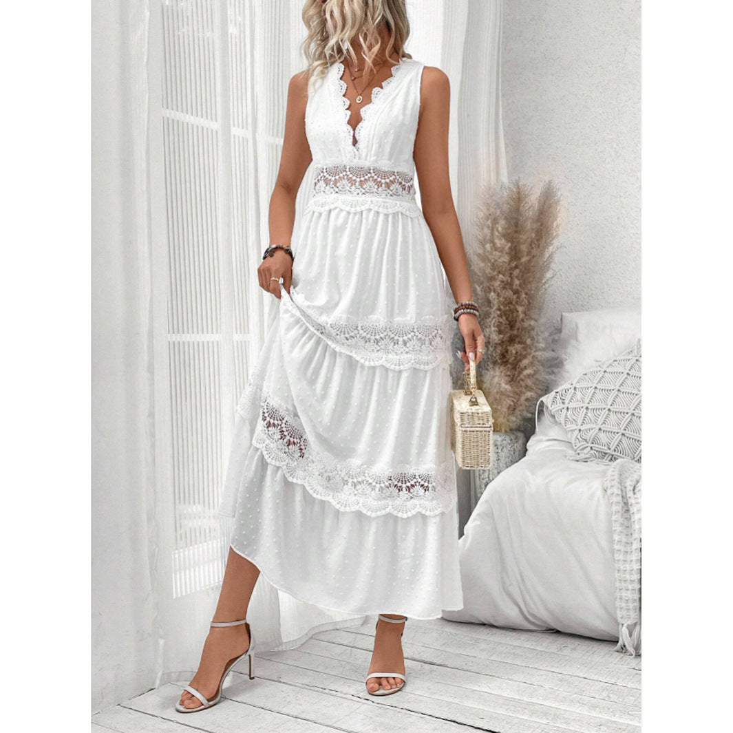 Robe sans manches en dentelle – Élégance intemporelle et féminité assurée
