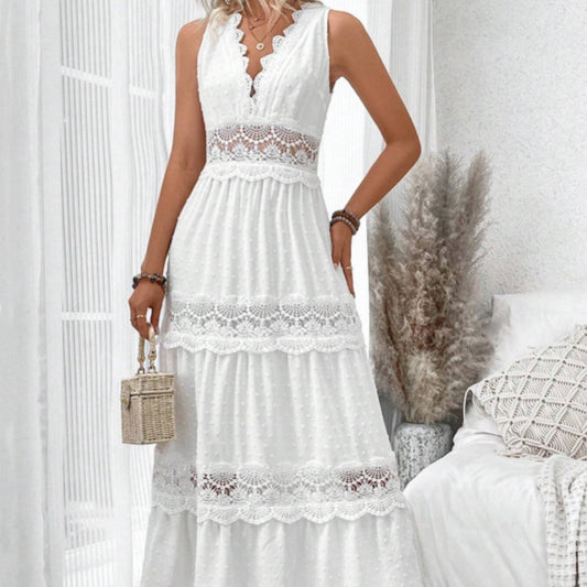 Robe sans manches en dentelle – Élégance intemporelle et féminité assurée
