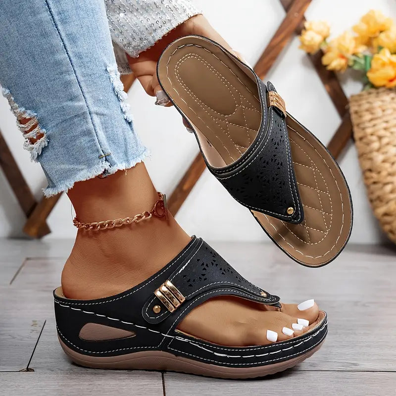 Sandales Compensées Femme Noir 59c91177-d403-432a-bc0f-0b0cd2ce0f44