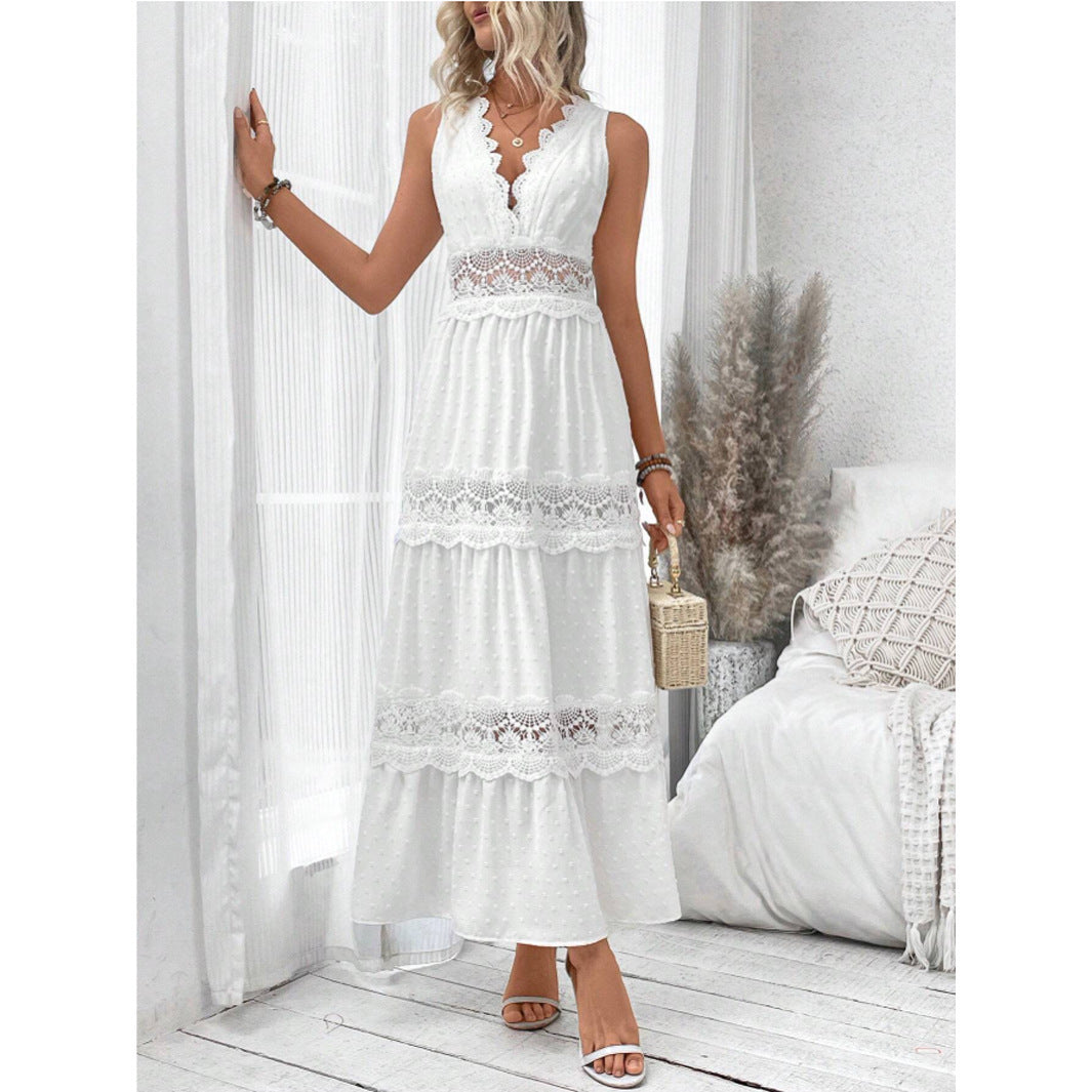 Robe sans manches en dentelle – Élégance intemporelle et féminité assurée